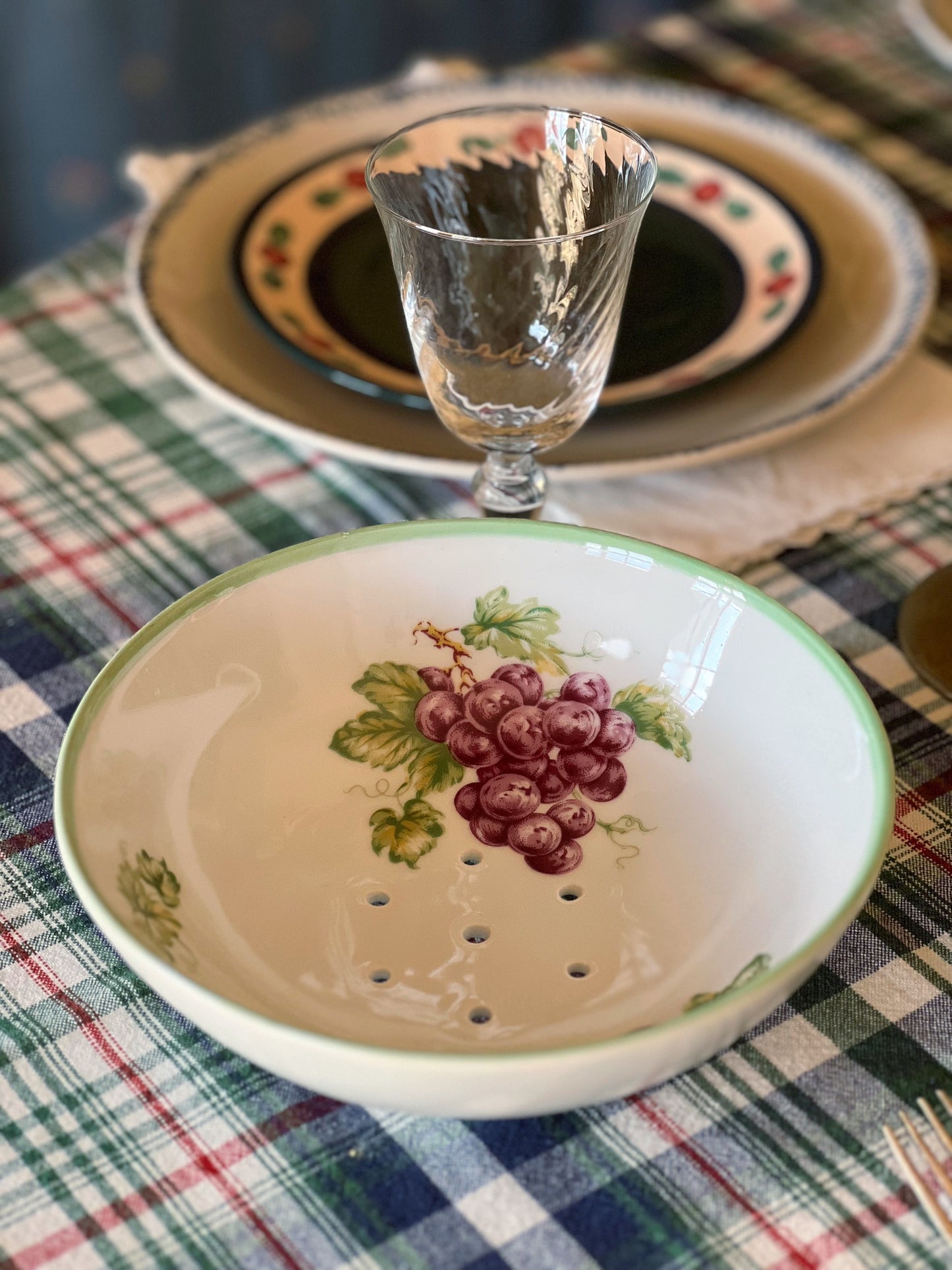 Vintage Footed Porcelain Colander