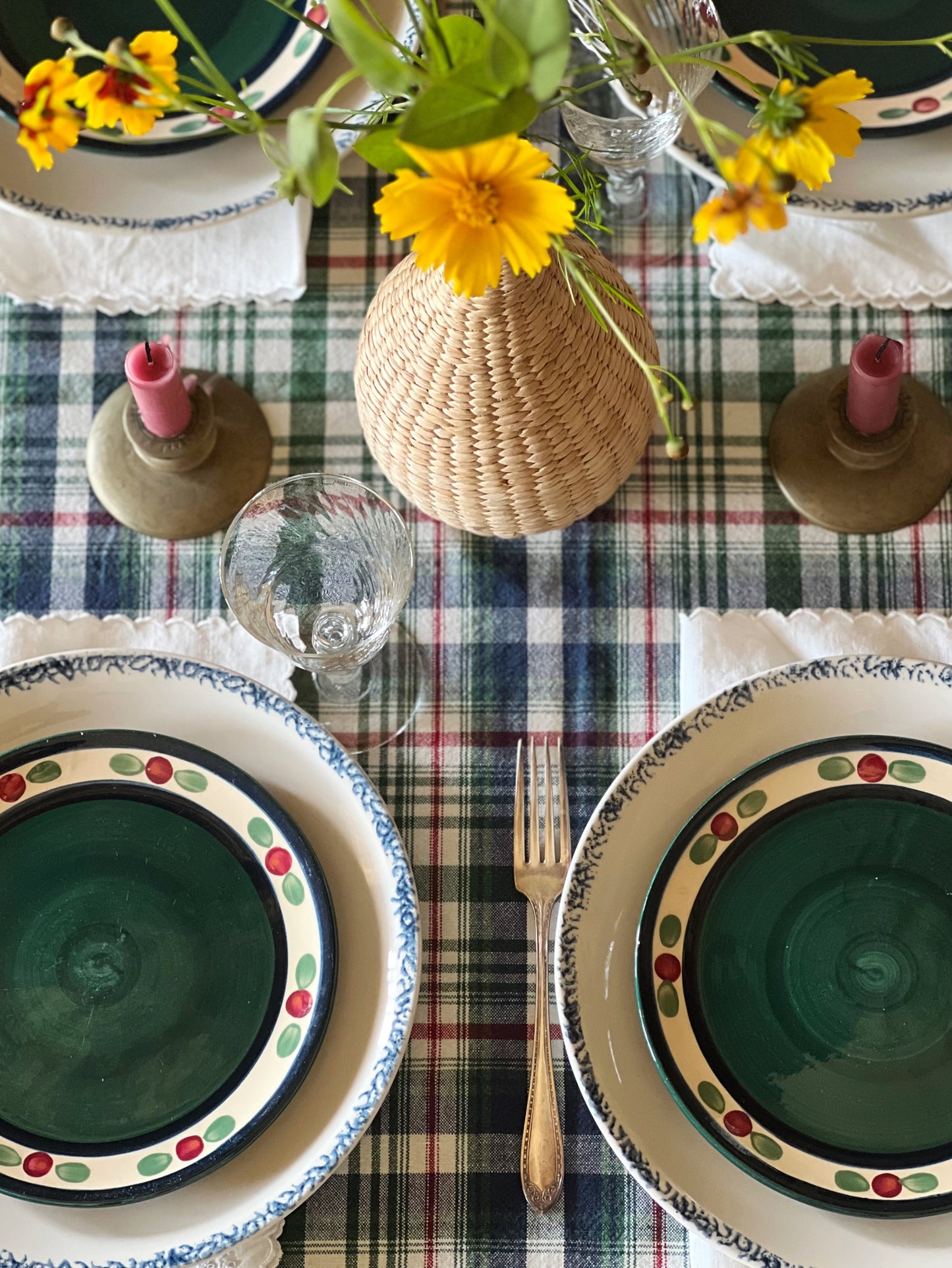 Vintage Gail Pittman Green Hand Painted Salad Plate