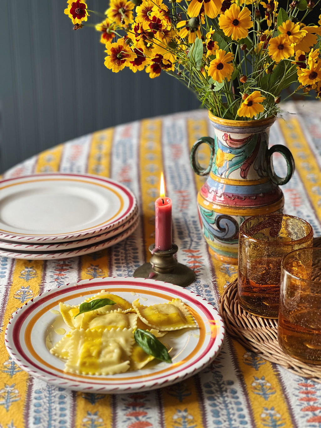 Set of 4 Recycled Glass Yellow Tumblers