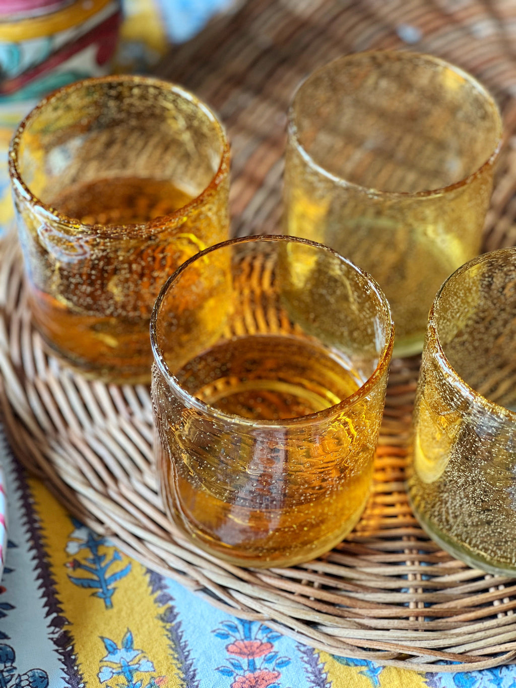 Set of 4 Recycled Glass Yellow Tumblers
