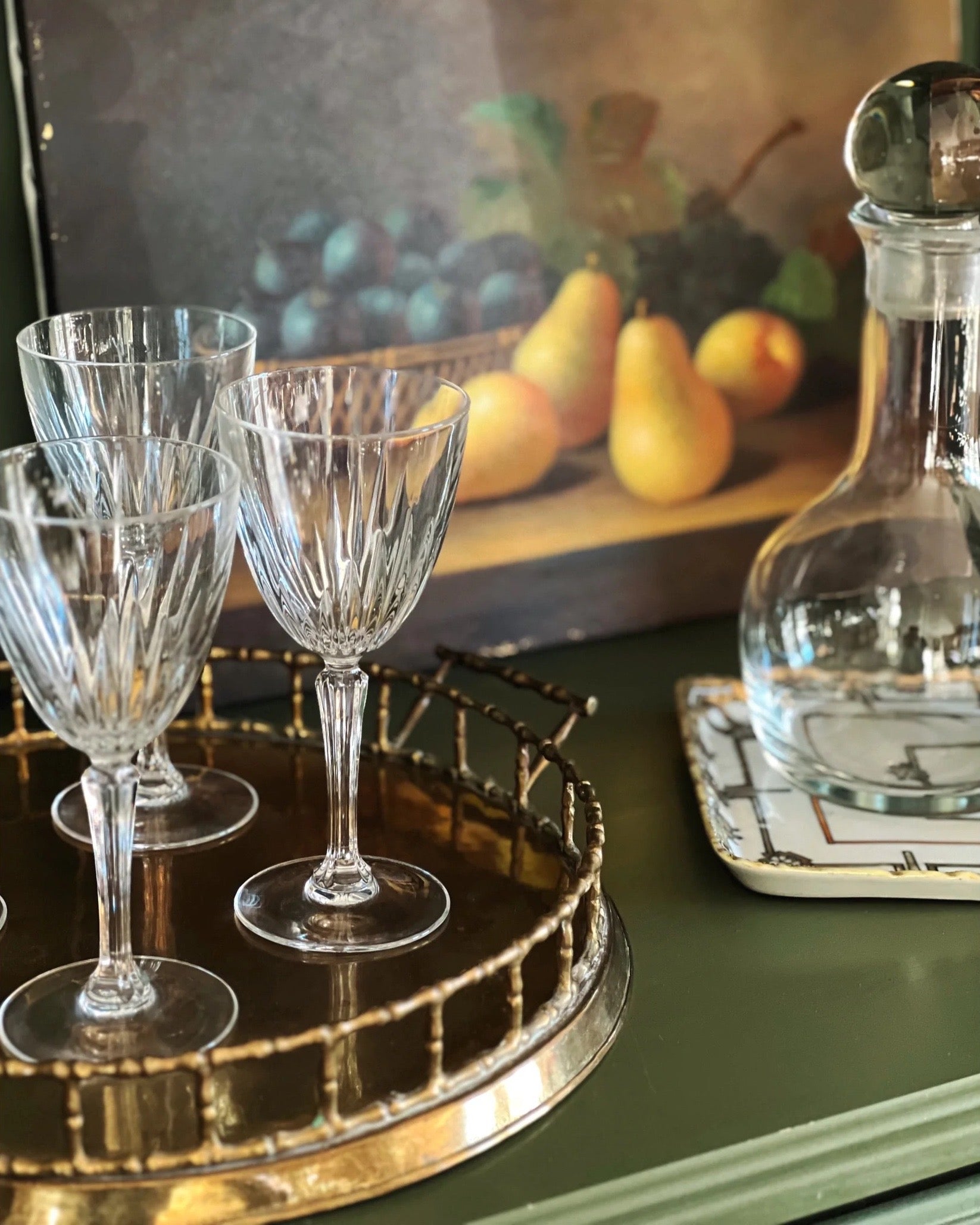 vintage crystal wine glasses