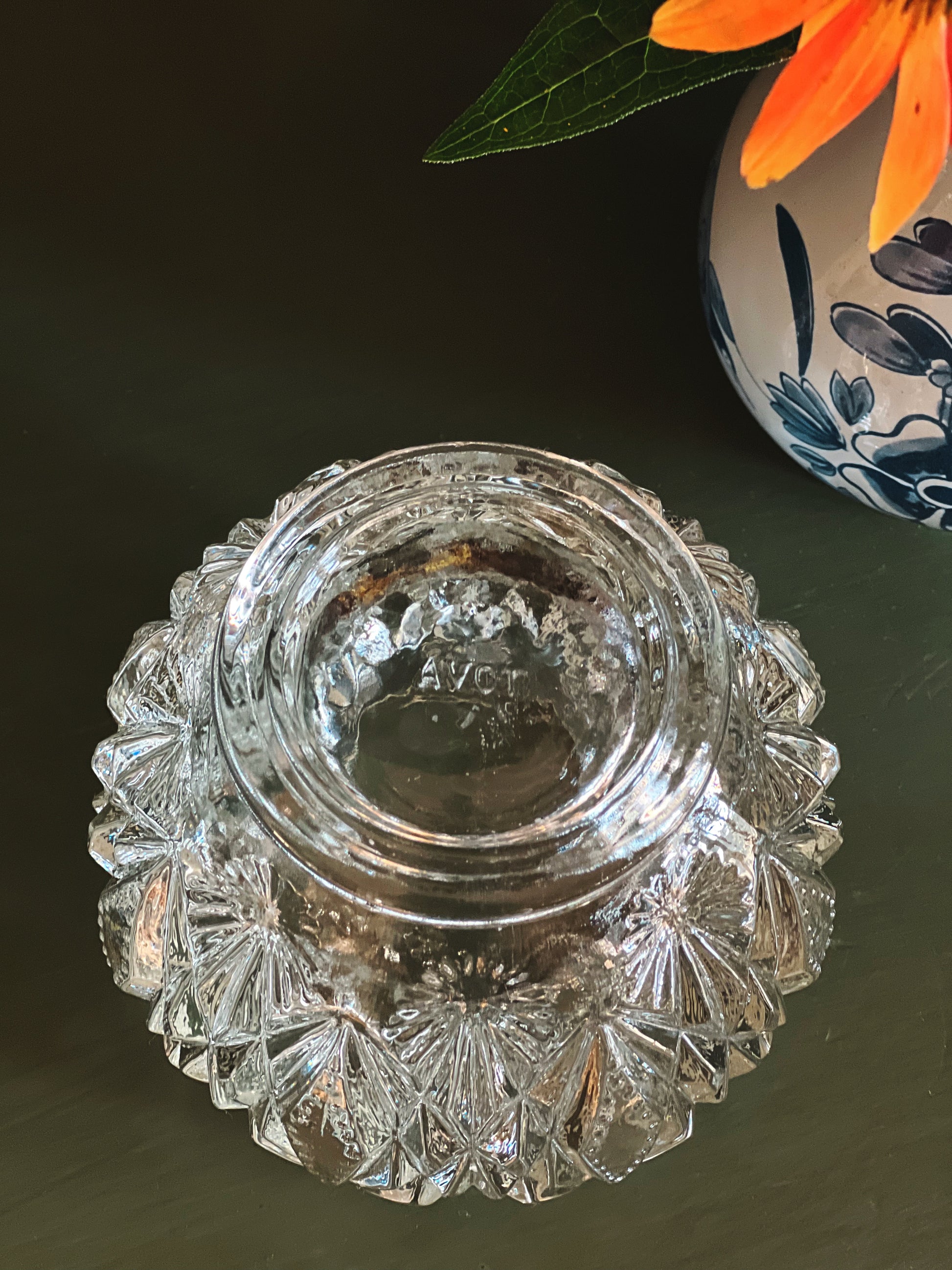 Vintage Glass Avon Candleholder
