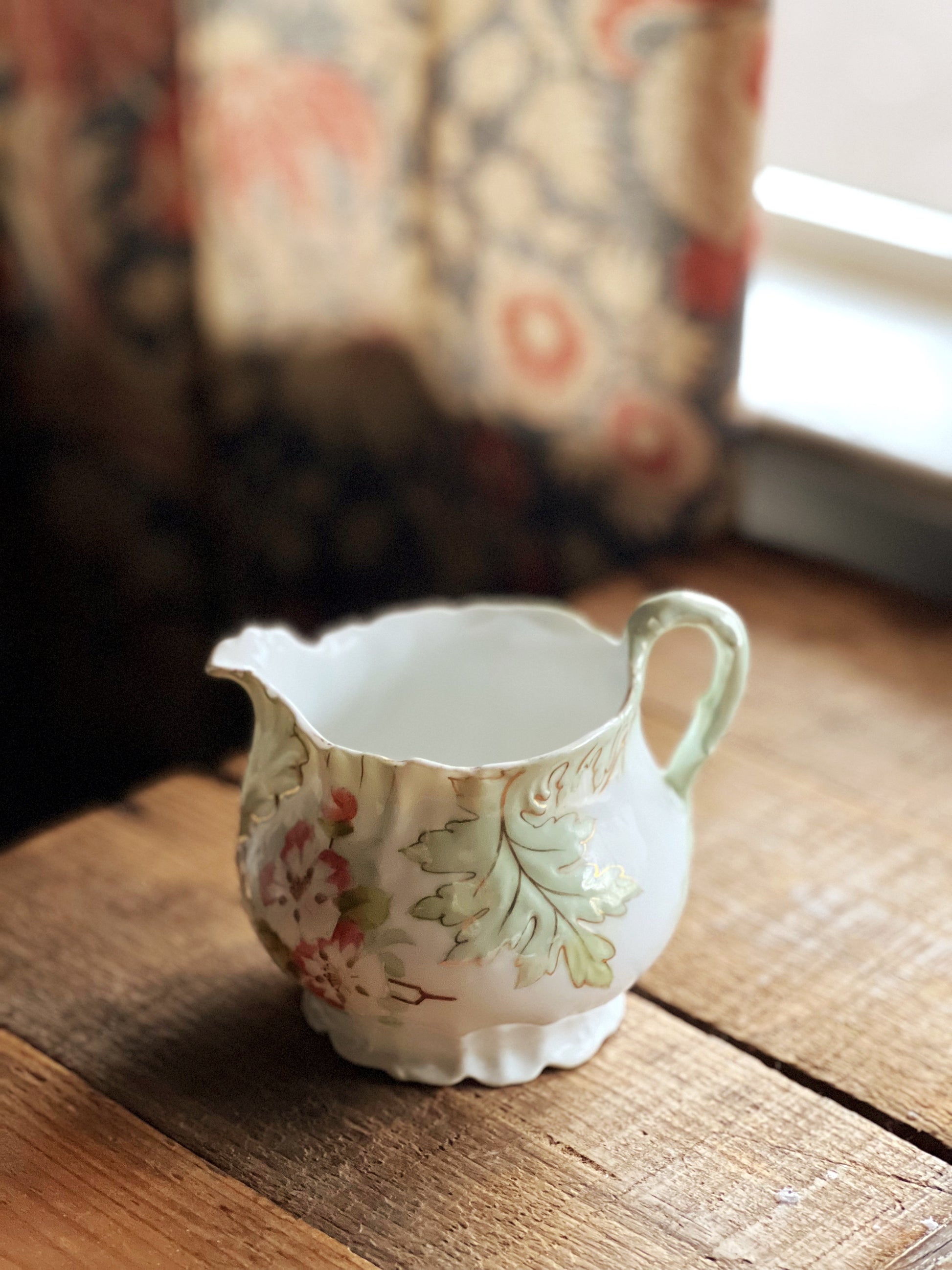 hand painted floral creamer