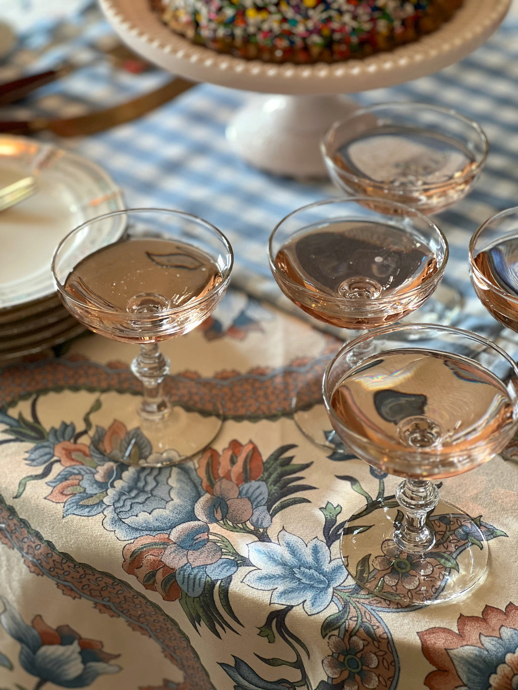 Vintage Bamboo Stem Champagne Coupe