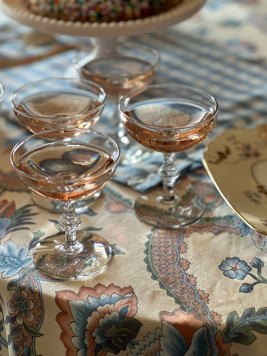 Vintage Bamboo Stem Champagne Coupe