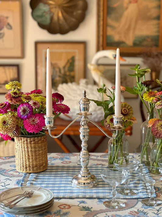 Vintage Silverplate 3 Arm Candelabra