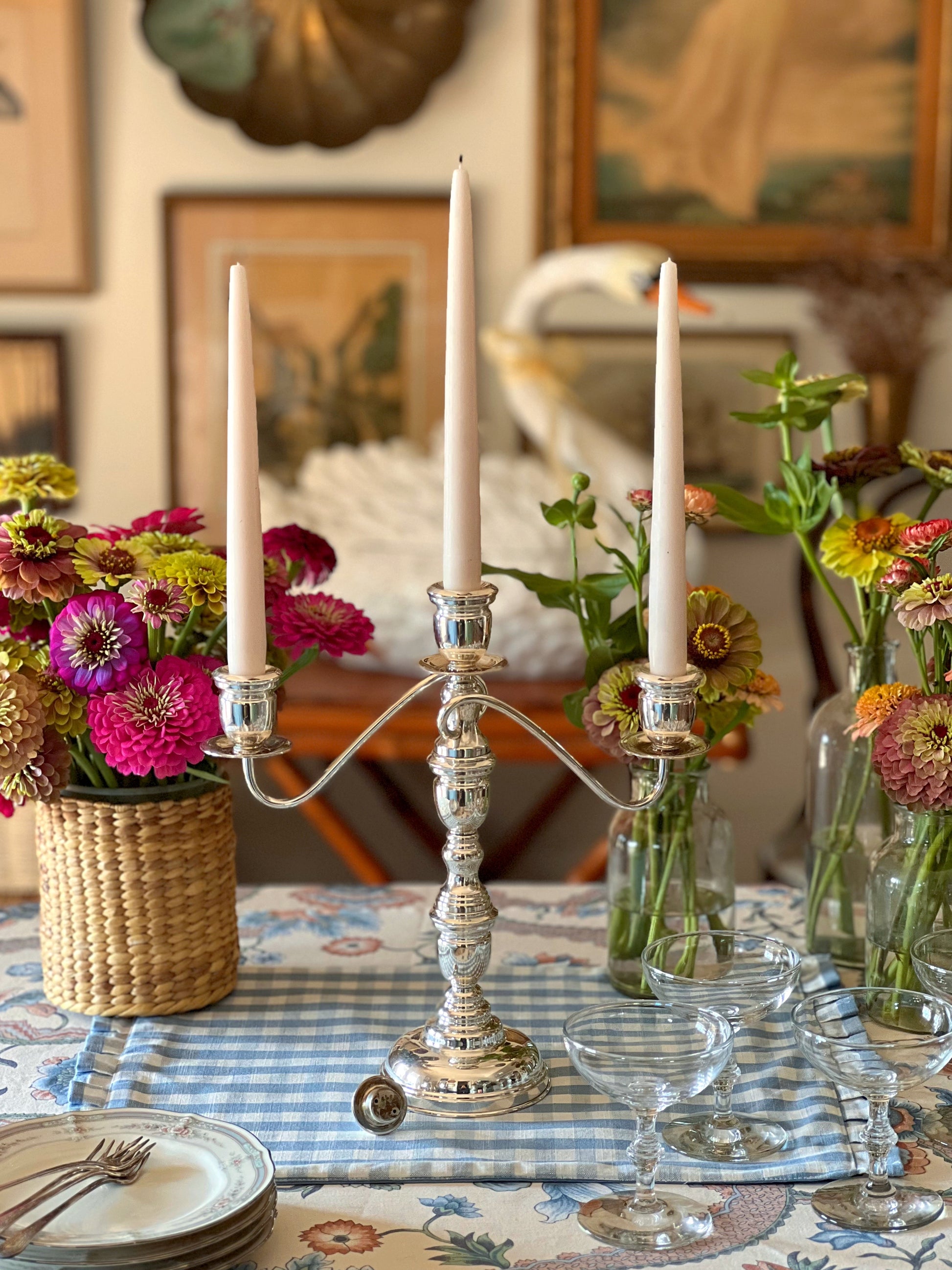 Vintage Silverplate 3 Arm Candelabra