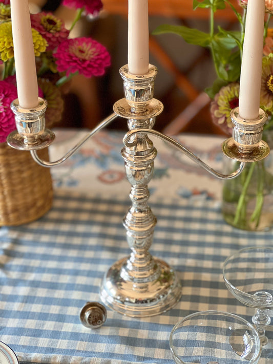 Vintage Silverplate 3 Arm Candelabra