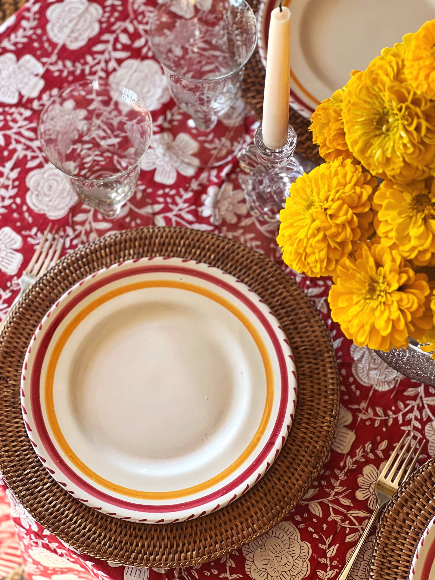 Hand Painted Vintage Dinner Plate