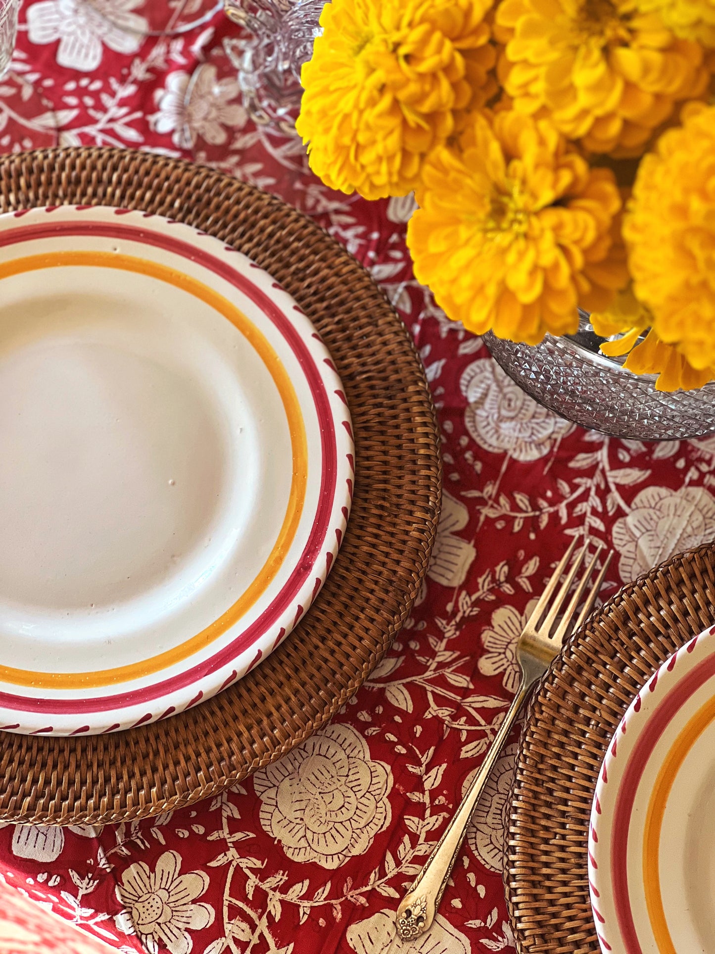 Hand Painted Vintage Dinner Plate