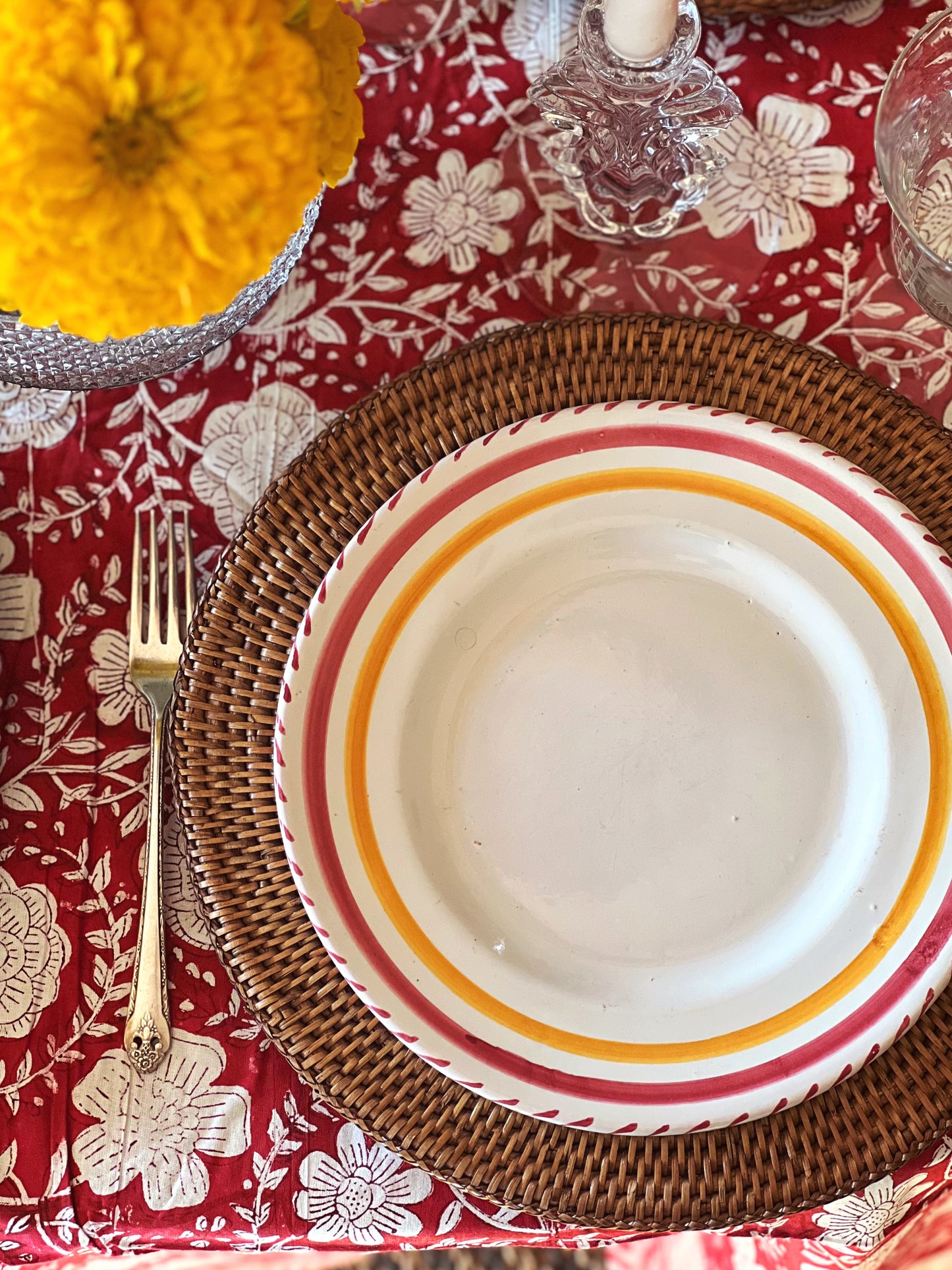 Hand Painted Vintage Dinner Plate