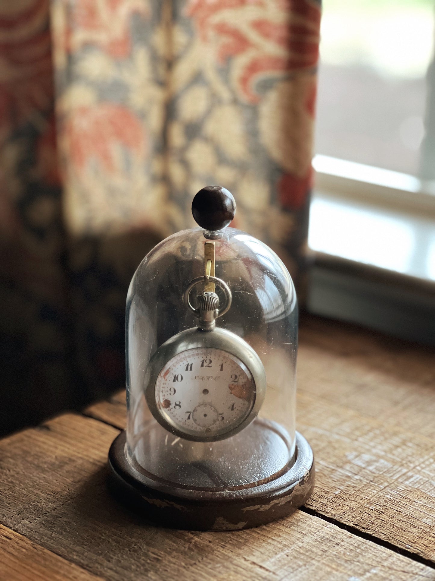 Vintage Engraved Pocket Watch in Cloche