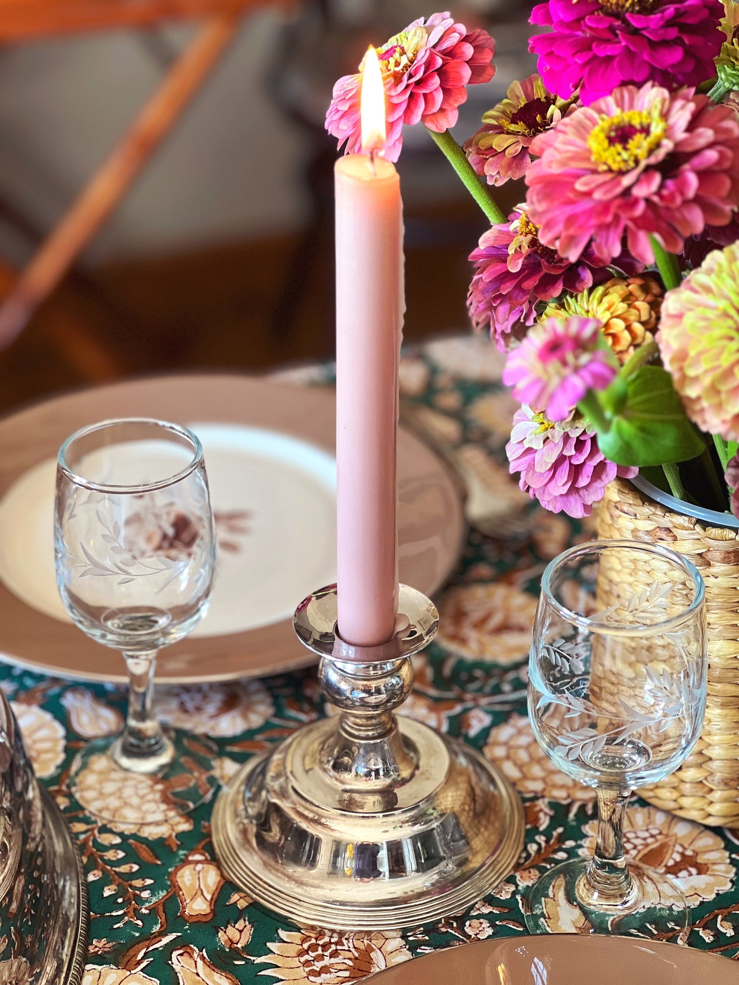 Pair of Vintage International Silver Plate Taper Candle Holders