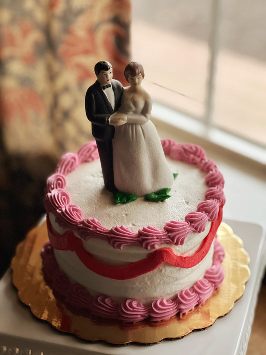 bisque bride and groom cake topper