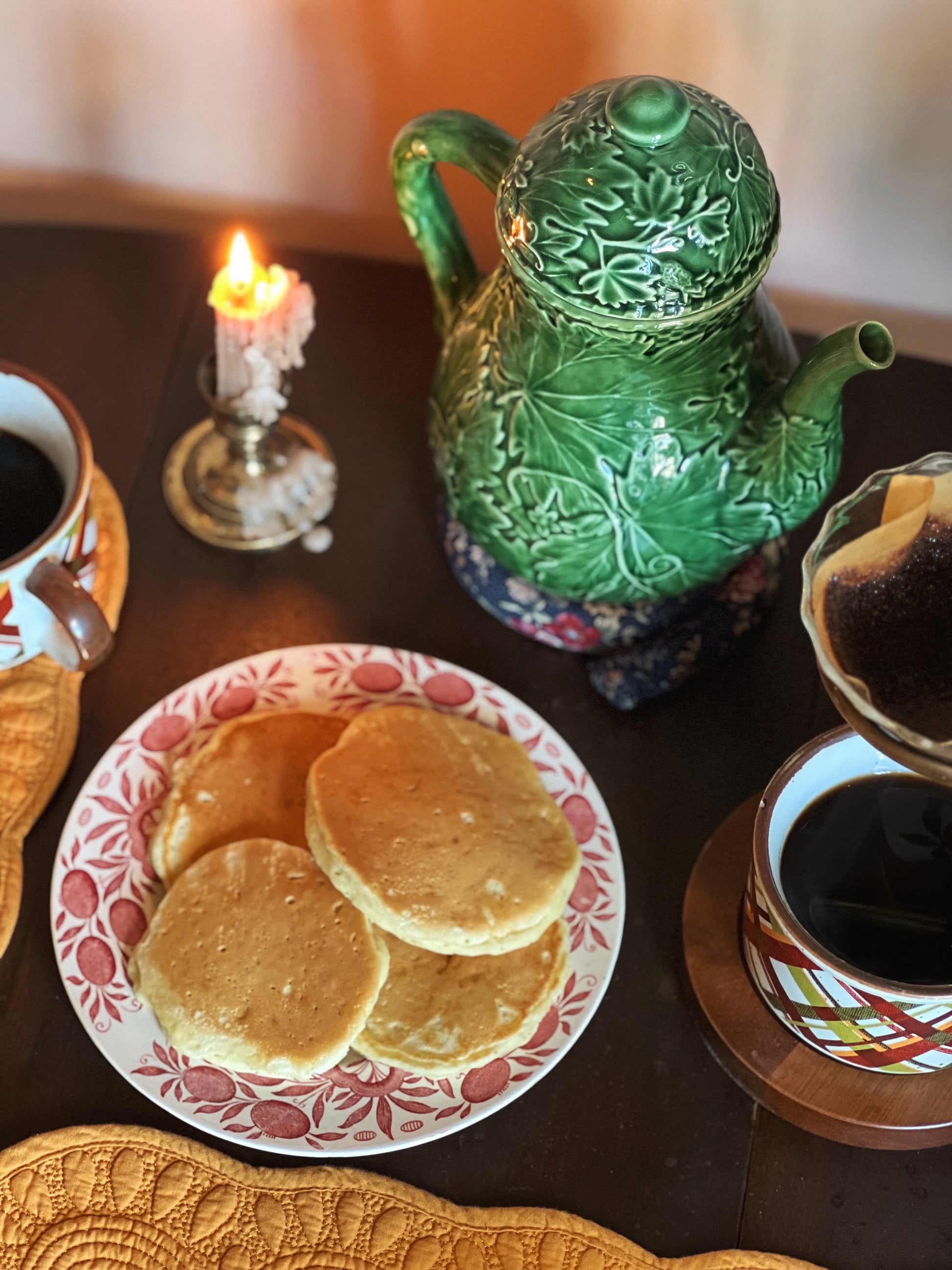 Vintage Pier One Cabbageware Coffee Pot / Lettuceware Coffee Pot
