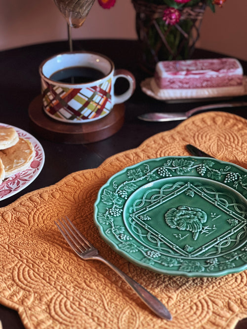 Set of 6 Vintage Quilted Placemats