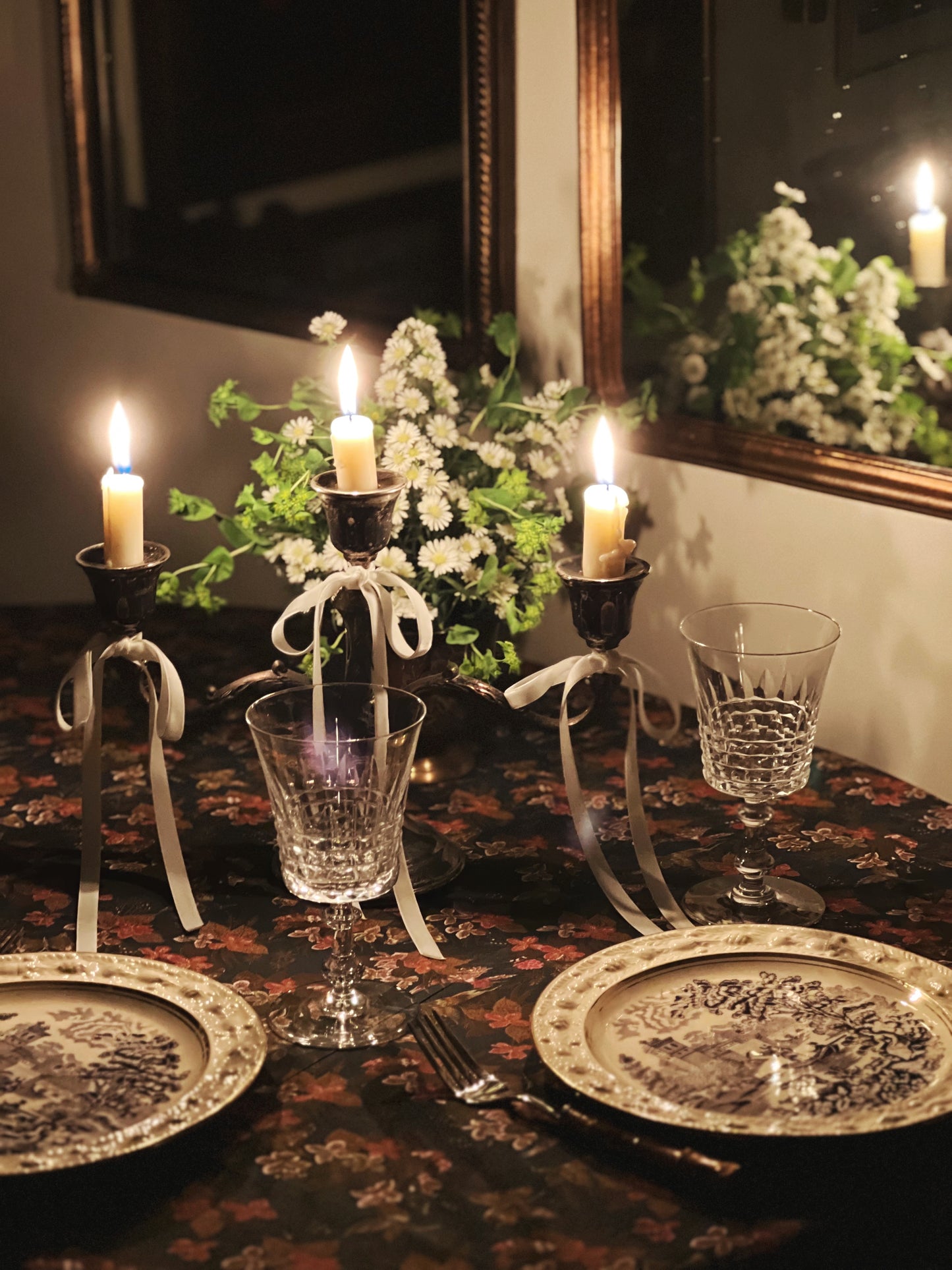 Pair of Vintage Crystal Wine Glasses