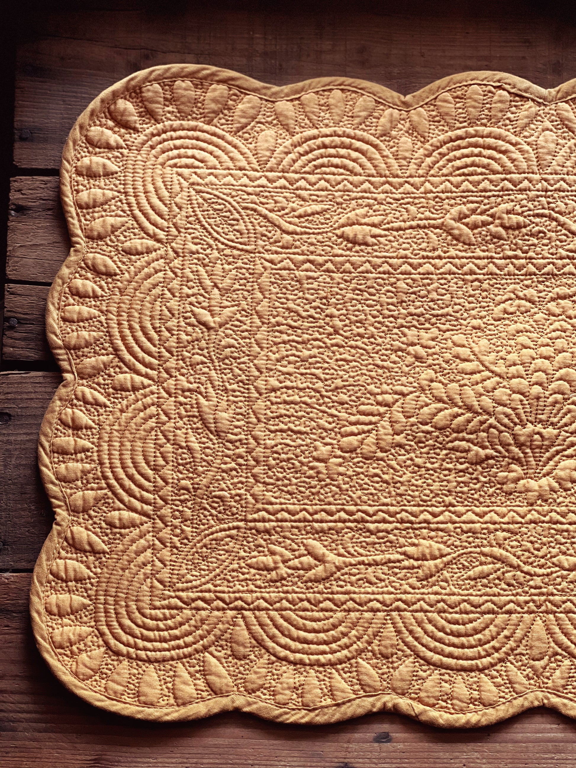 Set of 6 Vintage Quilted Placemats