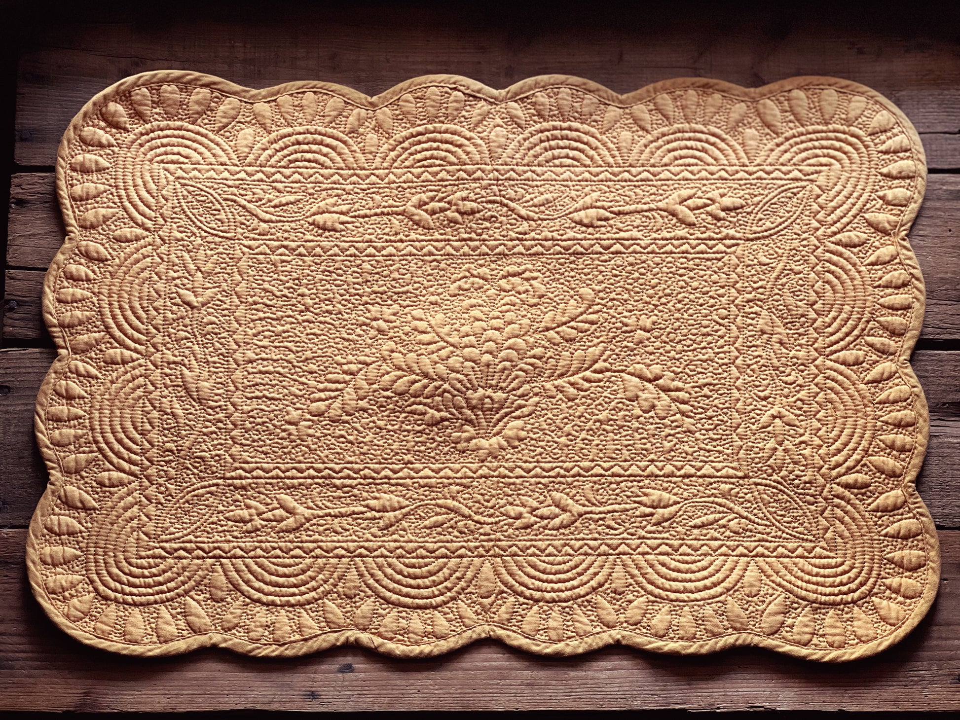 Set of 6 Vintage Quilted Placemats