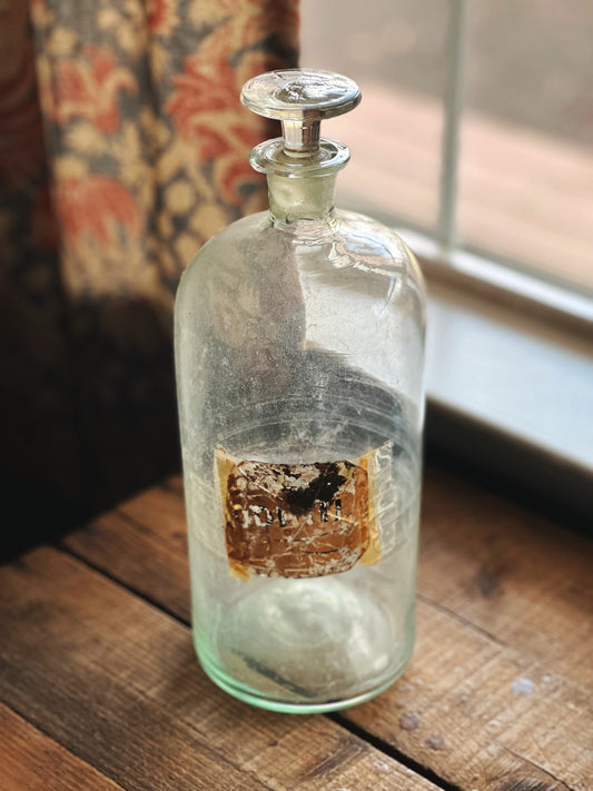 large apothecary bottle with lid