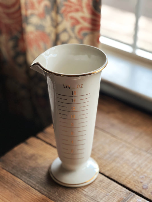 Vintage Gold Ceramic Pharmacy Beaker