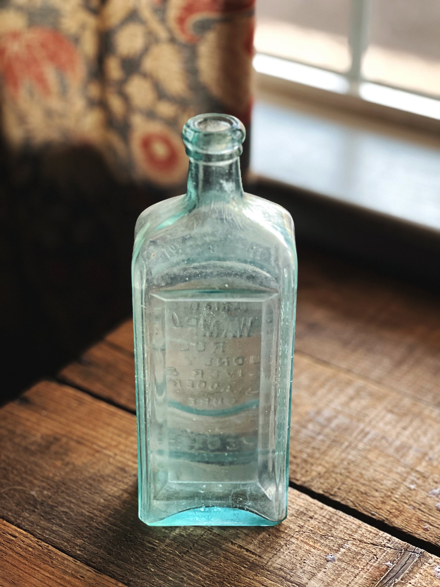 Vintage Blue Glass Kilmer's Swamp Root Medicine Bottle Pharmacy Bottle