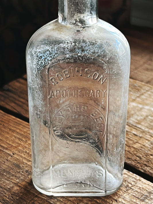 Antique Glass Robinson Apothecary Memphis TN Medicine Bottle Pharmacy Bottle