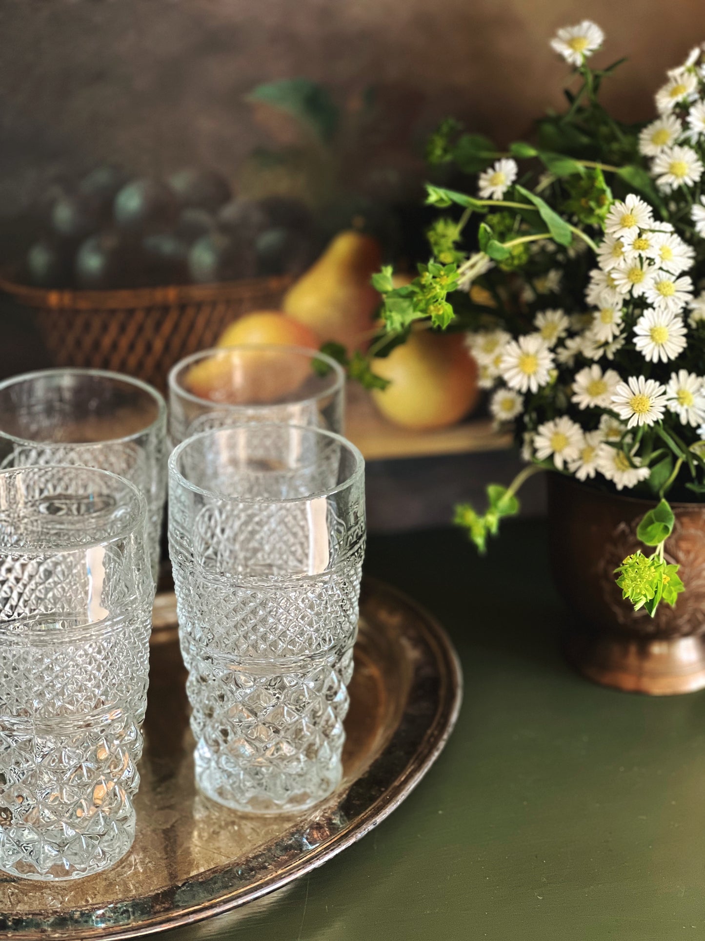 vintage cut glass tumbler