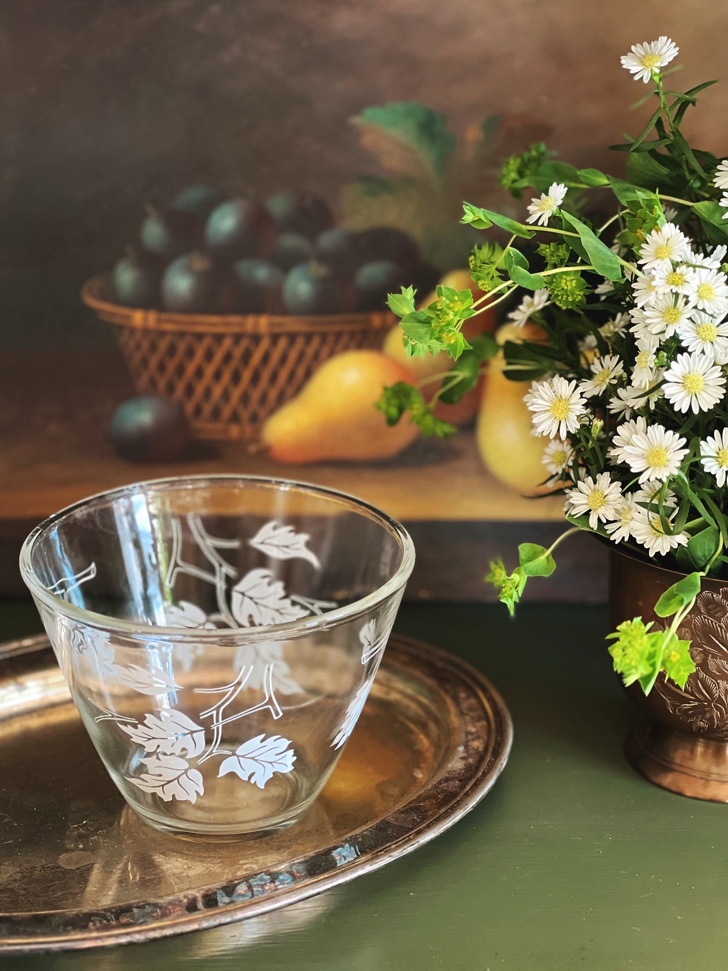 Vintage Glass Ice Bucket