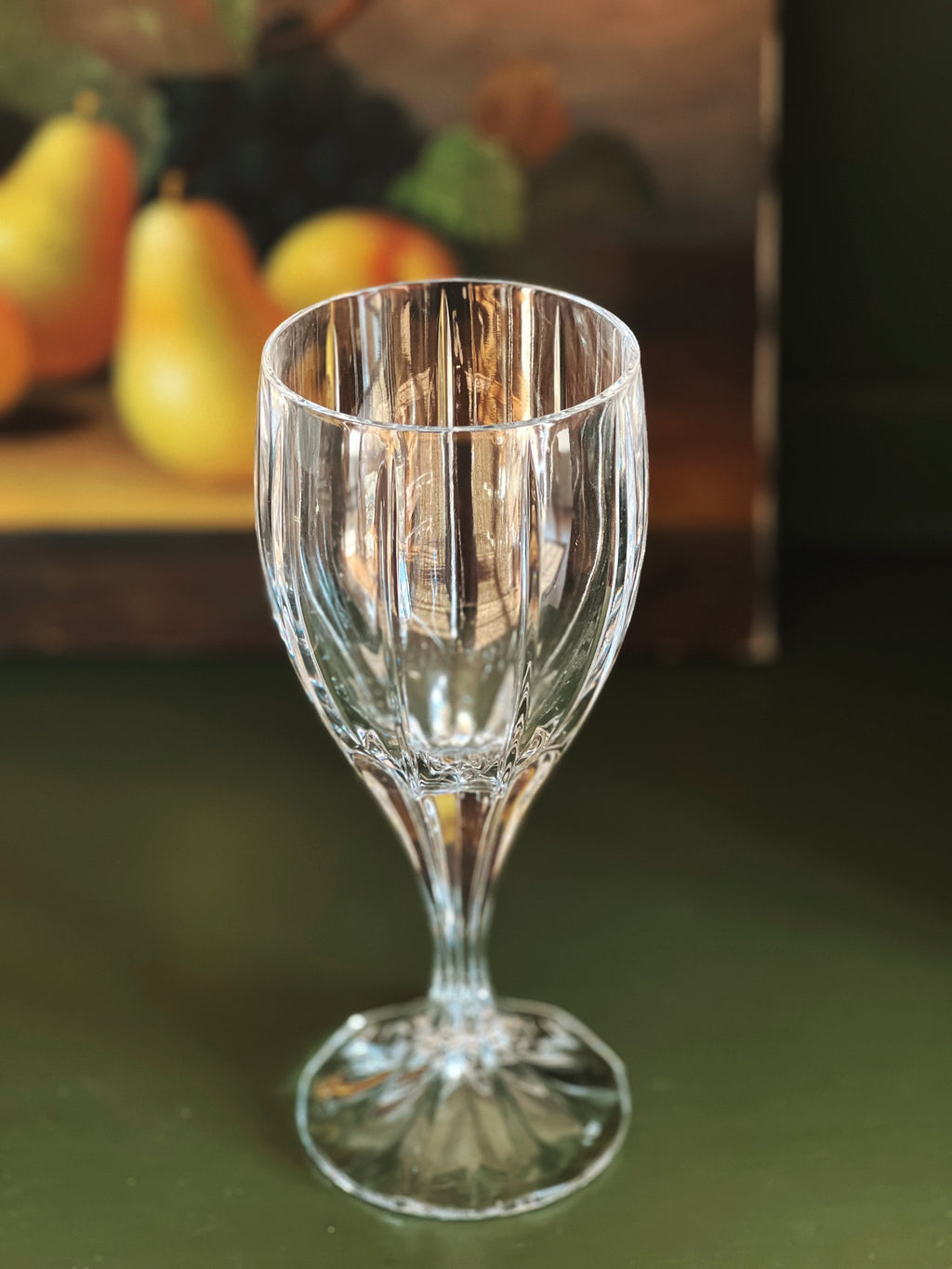 Pair of Vintage Crystal Wine Glasses