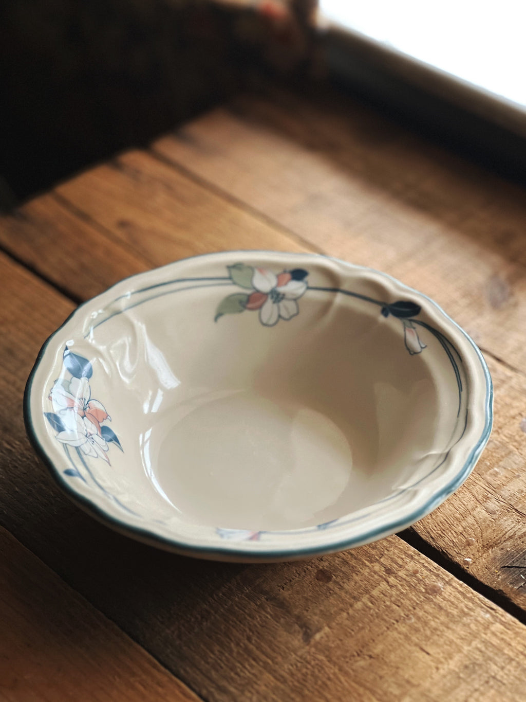 Vintage Epoch Korea Apple Blossom Coupe Cereal Bowl