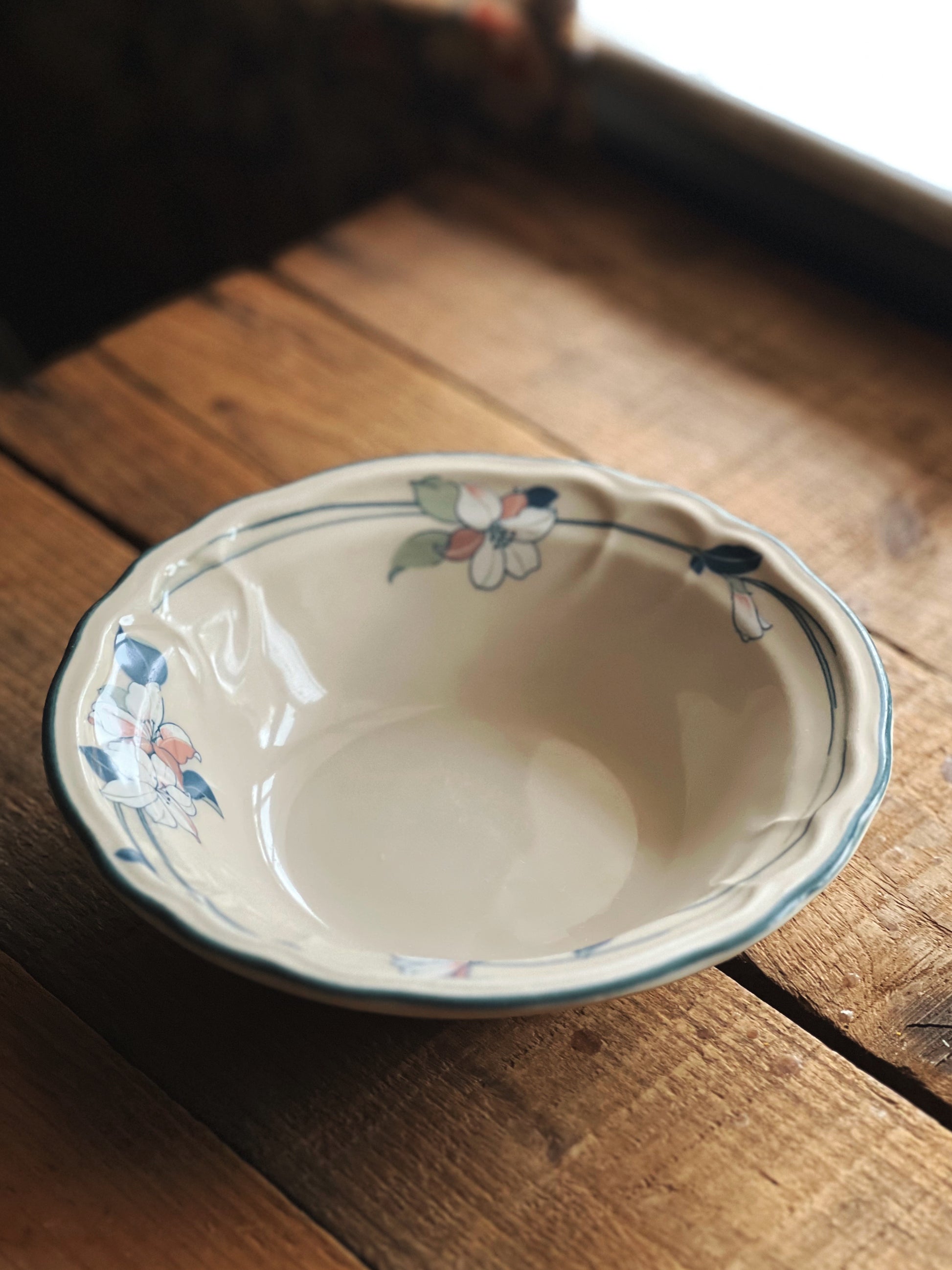 Vintage Epoch Korea Apple Blossom Coupe Cereal Bowl