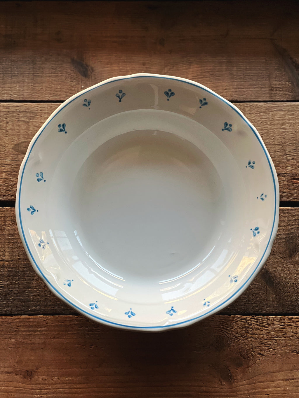 Vintage Hand Painted Ceramic Stenciled Serving Bowl