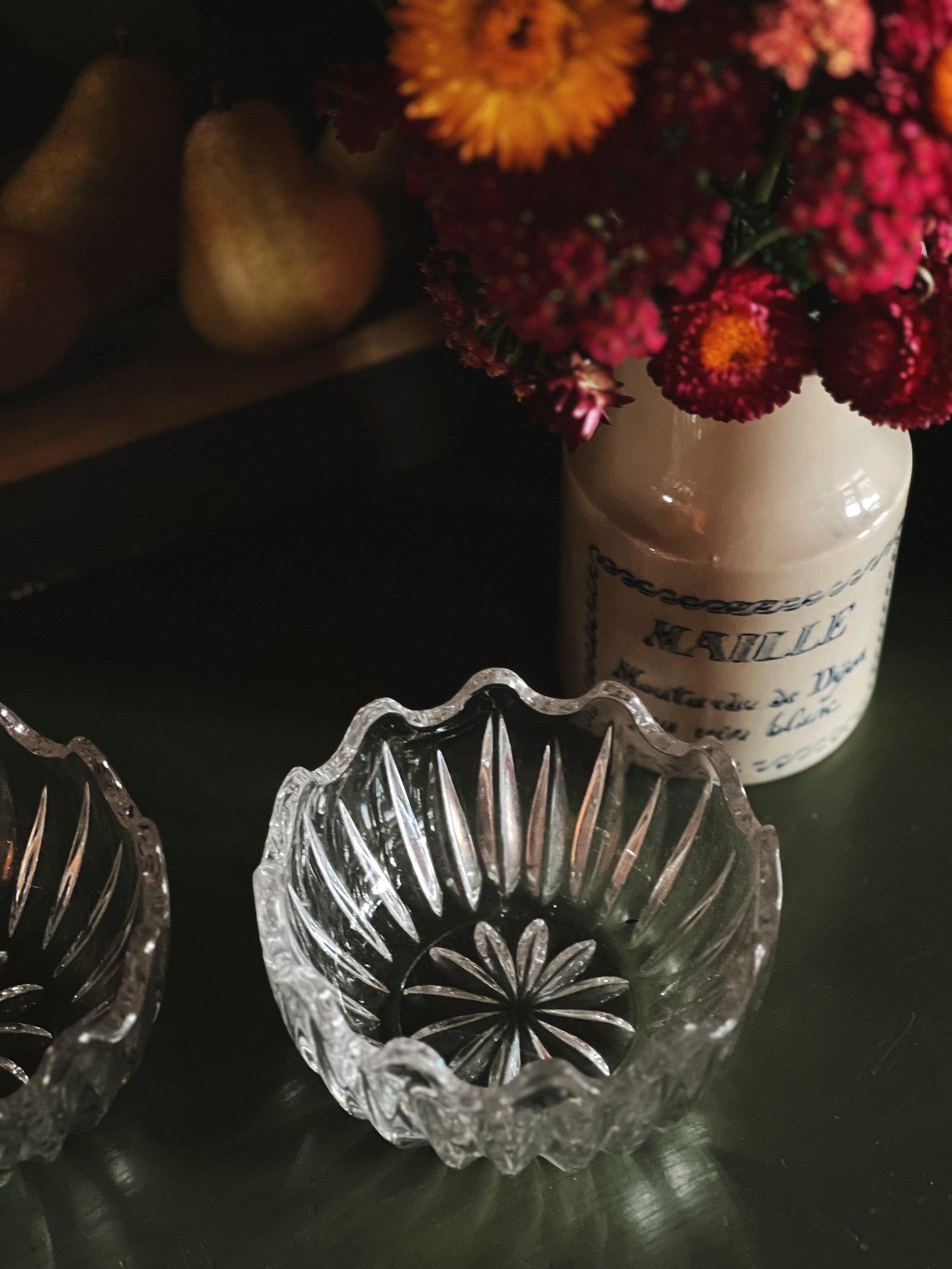 Pair of Vintage Crystal Bowls
