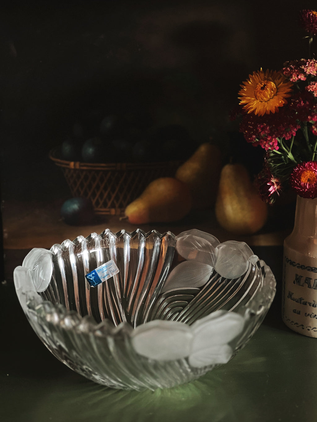 Vintage West German Crystal Serving Bowl