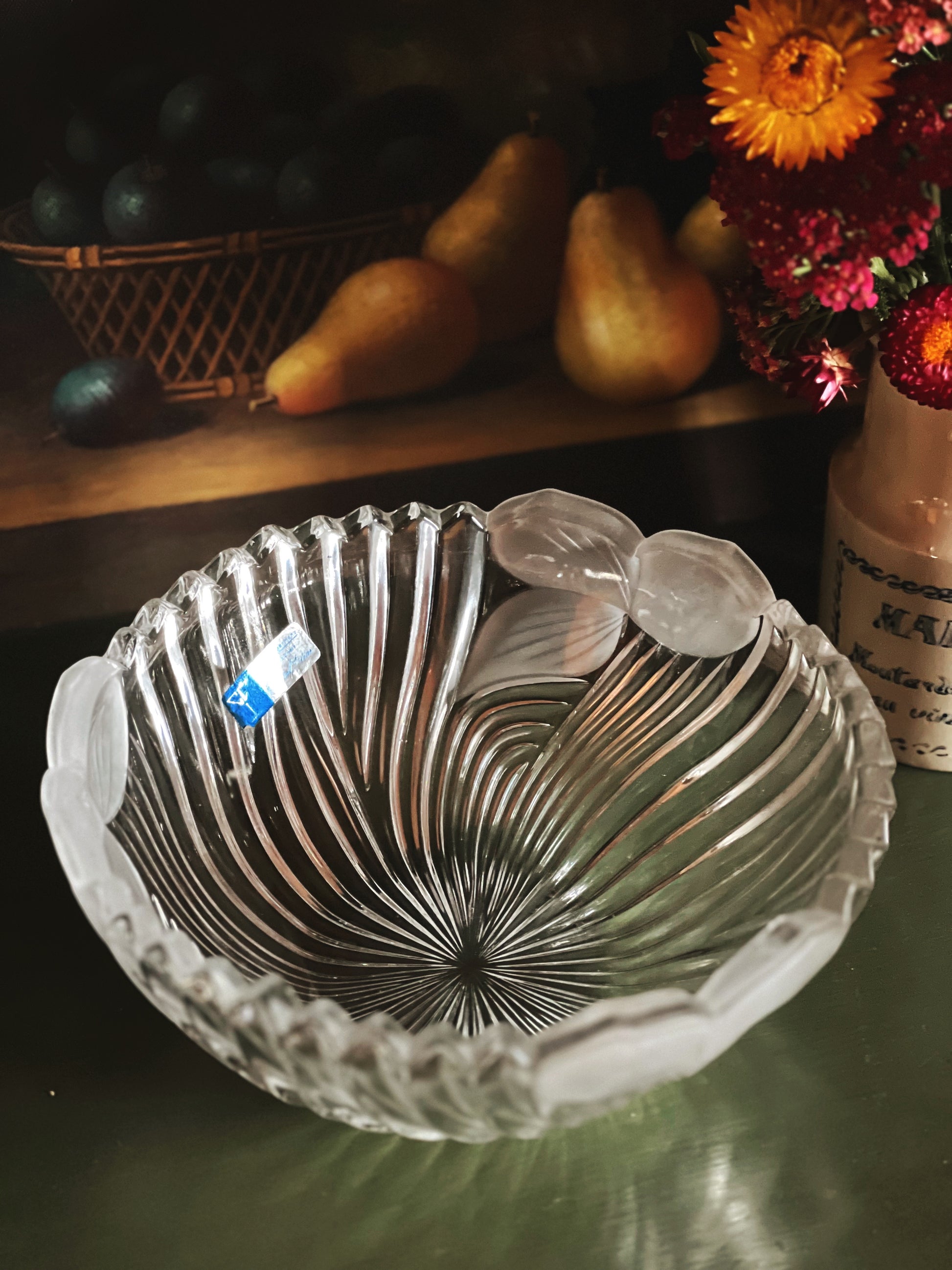 Vintage West German Crystal Serving Bowl