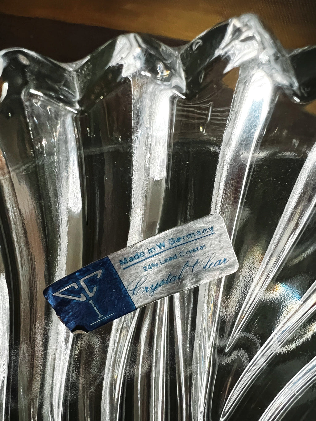 Vintage West German Crystal Serving Bowl