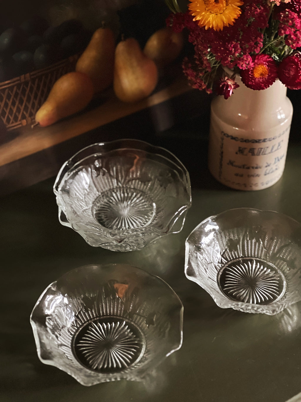 Vintage Jeannette Glass Iris & Herringbone Sauce Bowl