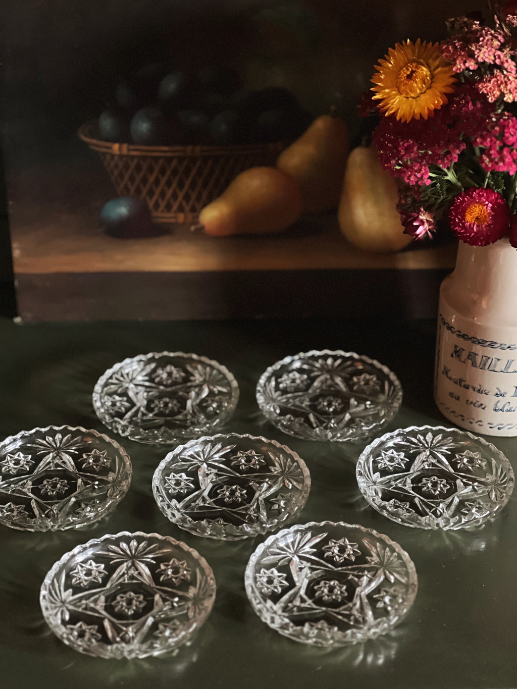 Set of 4 Vintage Glass Coasters