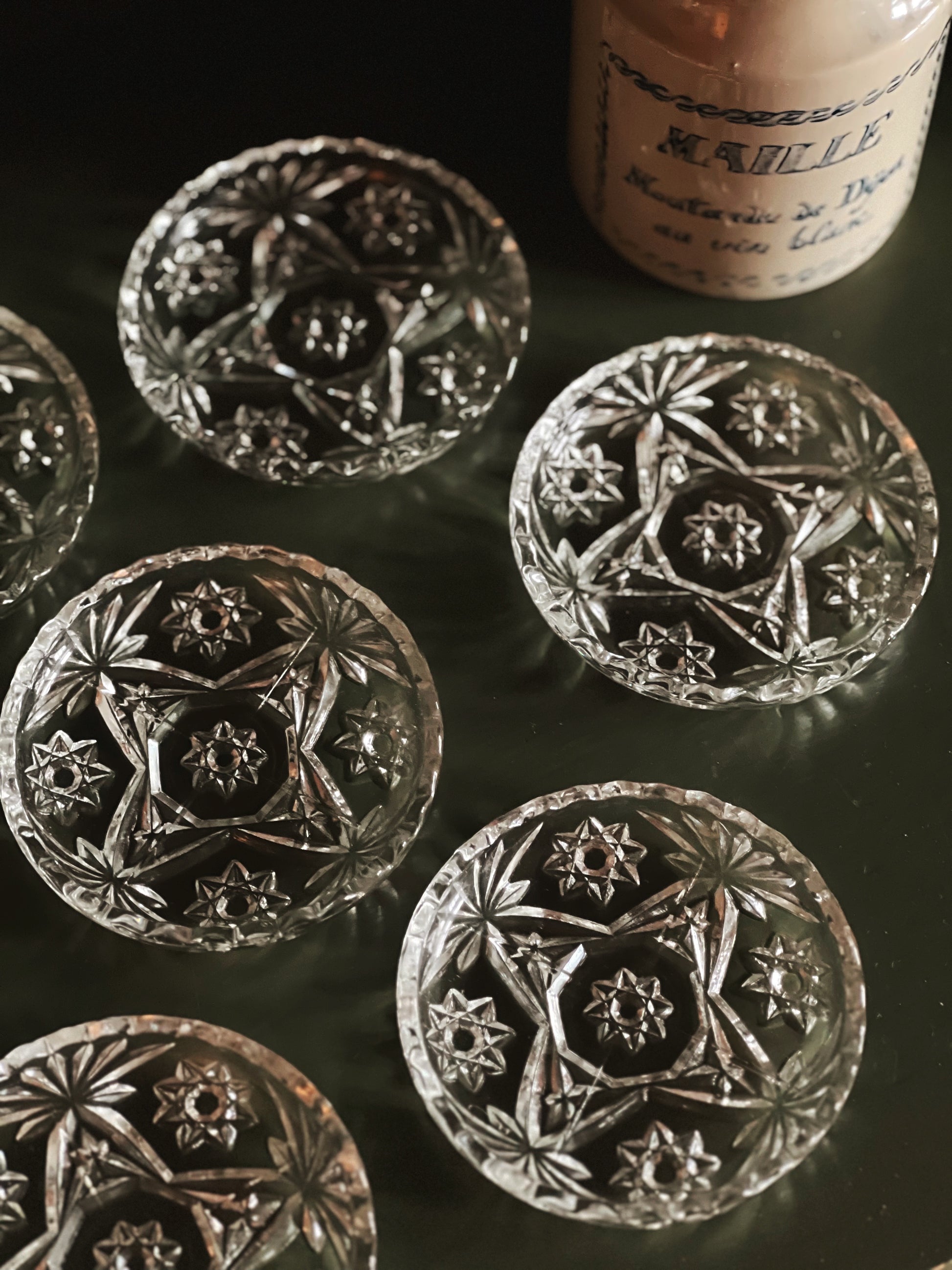 Set of 4 Vintage Glass Coasters