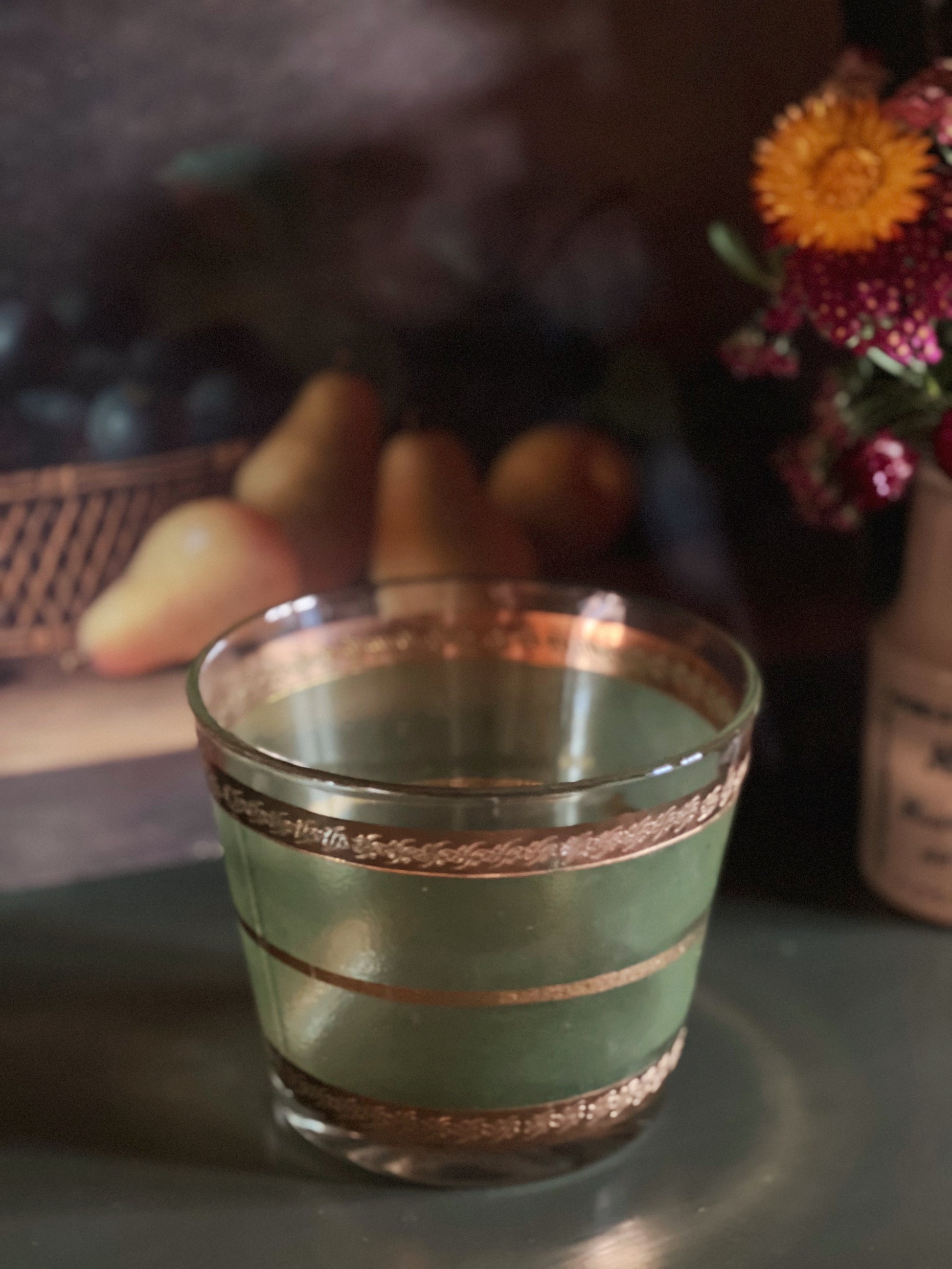 green and gold ice bucket