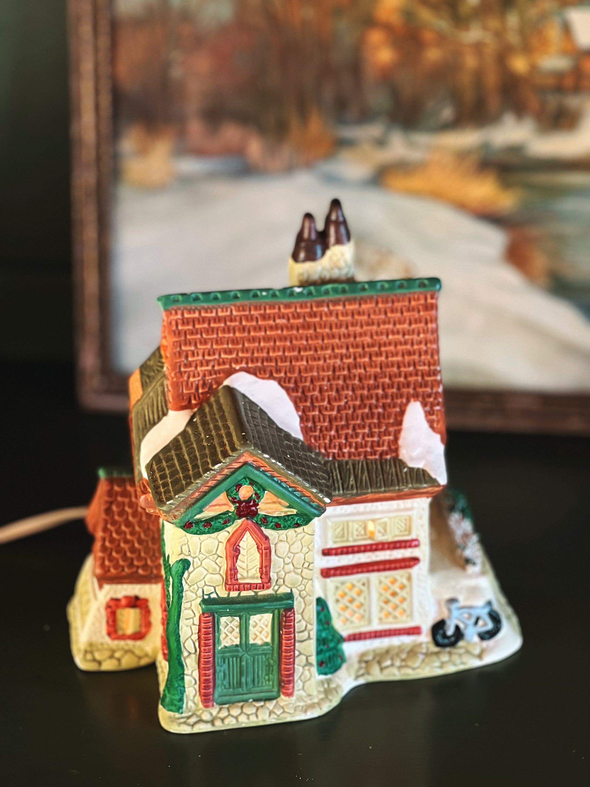 Vintage Light Up Christmas Village The Bicycle Cottage