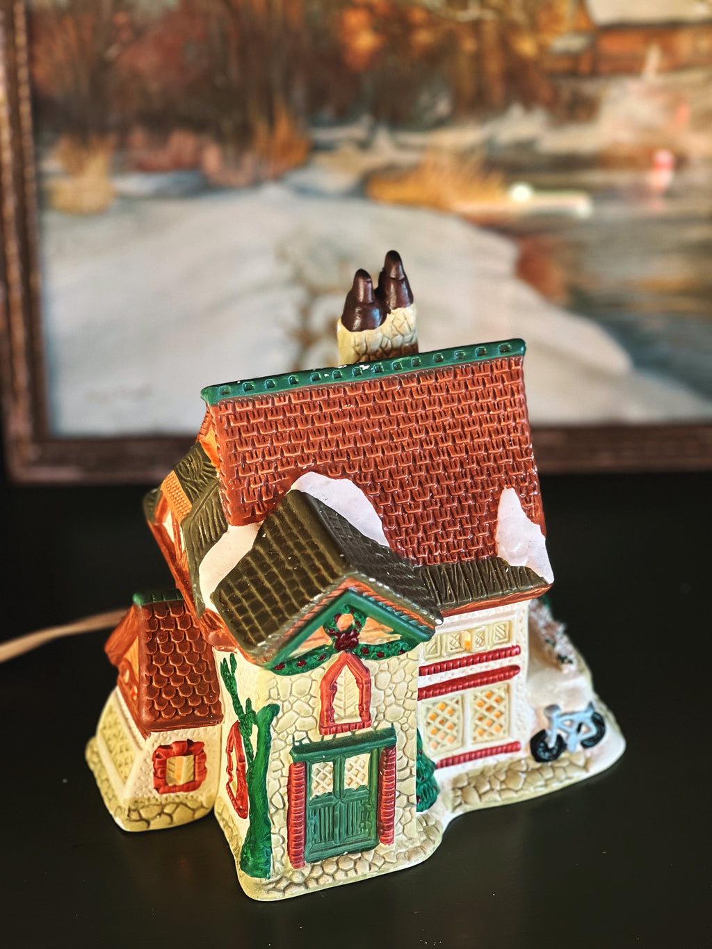 Vintage Light Up Christmas Village The Bicycle Cottage