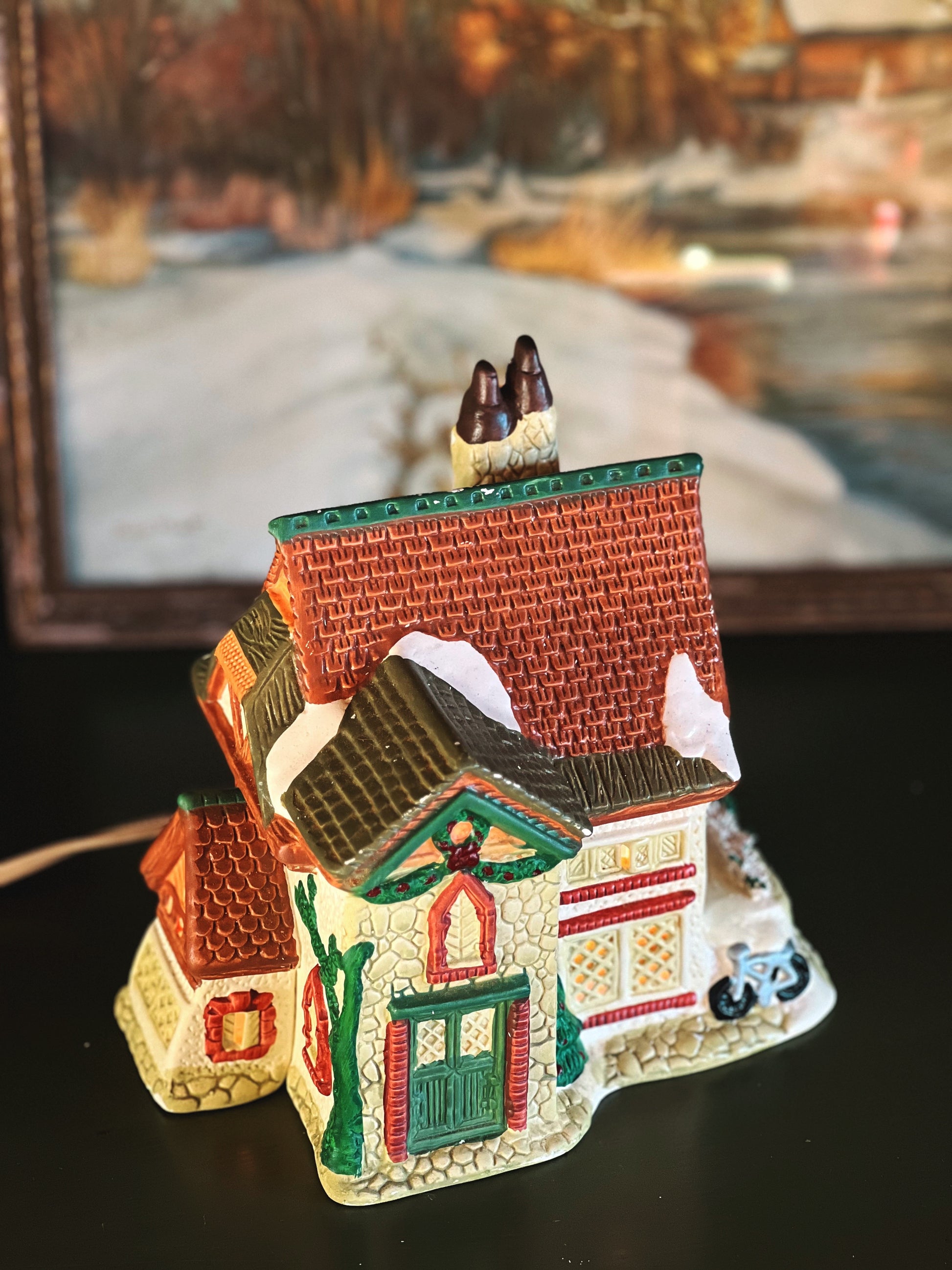 Vintage Light Up Christmas Village The Bicycle Cottage