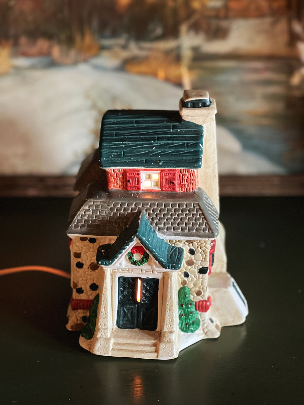 Vintage Light Up Christmas Village The Stone House