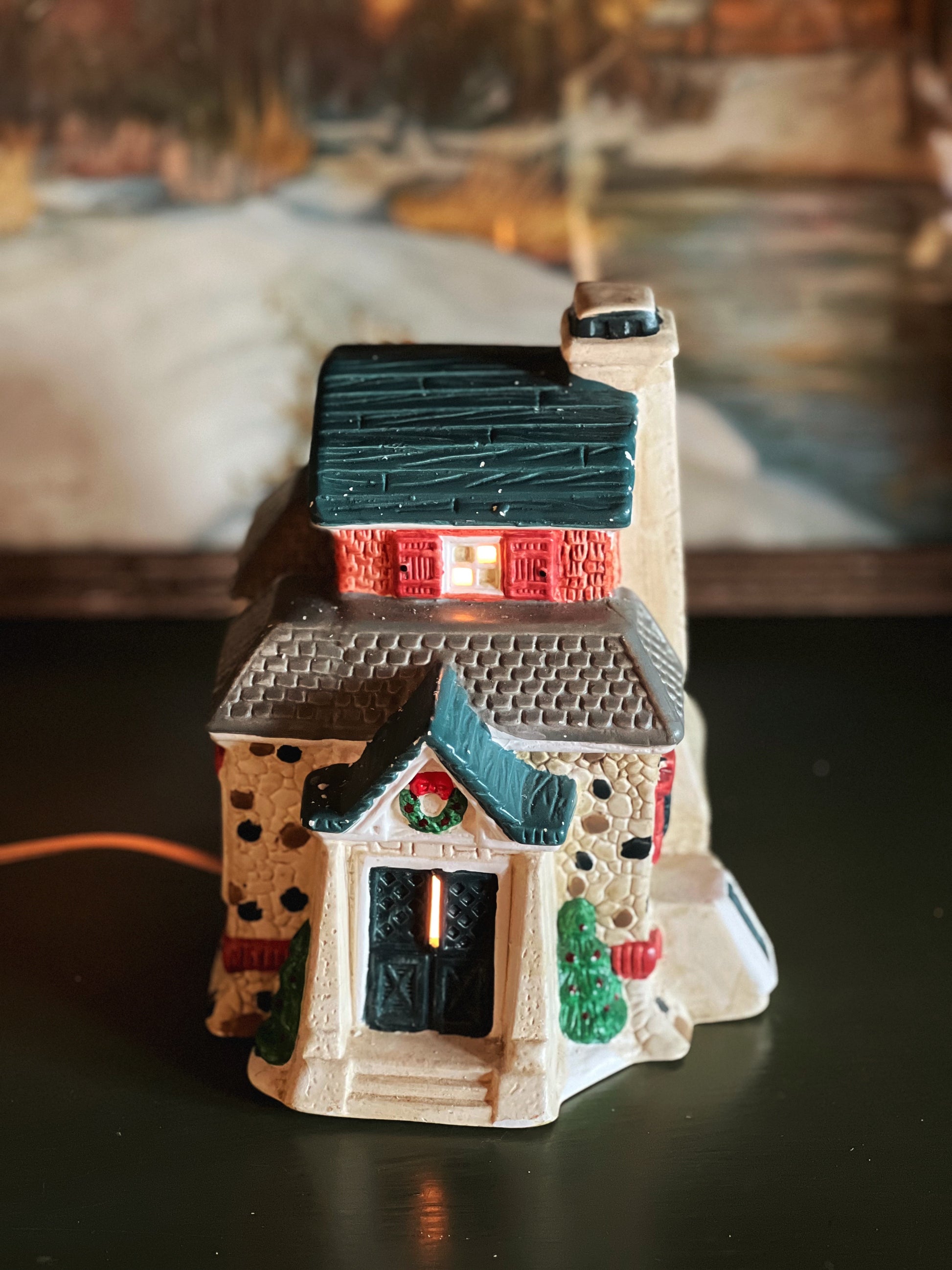 Vintage Light Up Christmas Village The Stone House