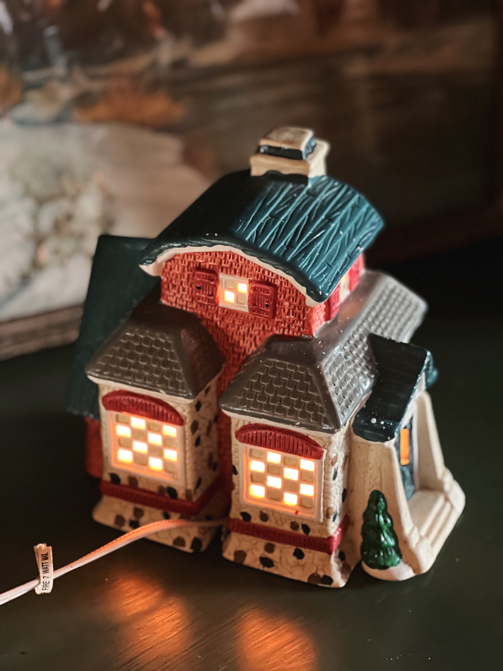 Vintage Light Up Christmas Village The Stone House