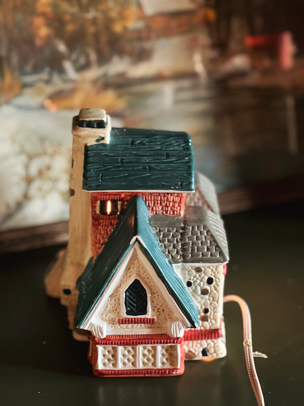 Vintage Light Up Christmas Village The Stone House