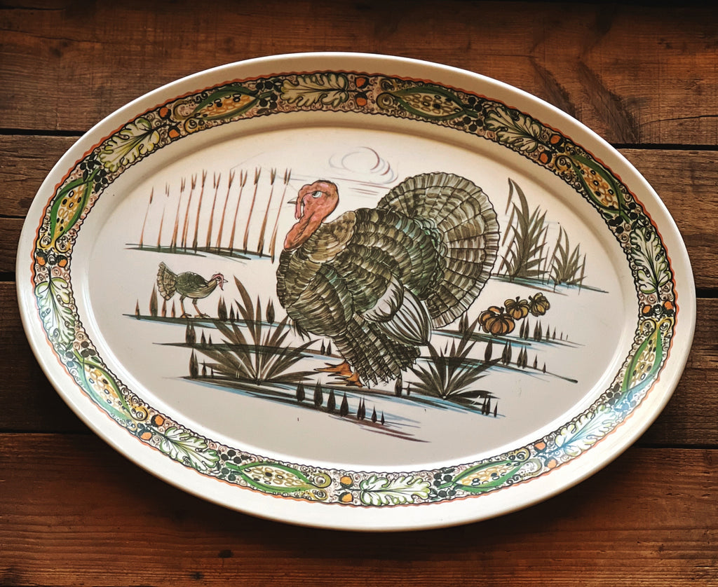 Vintage Melamine Turkey Platter