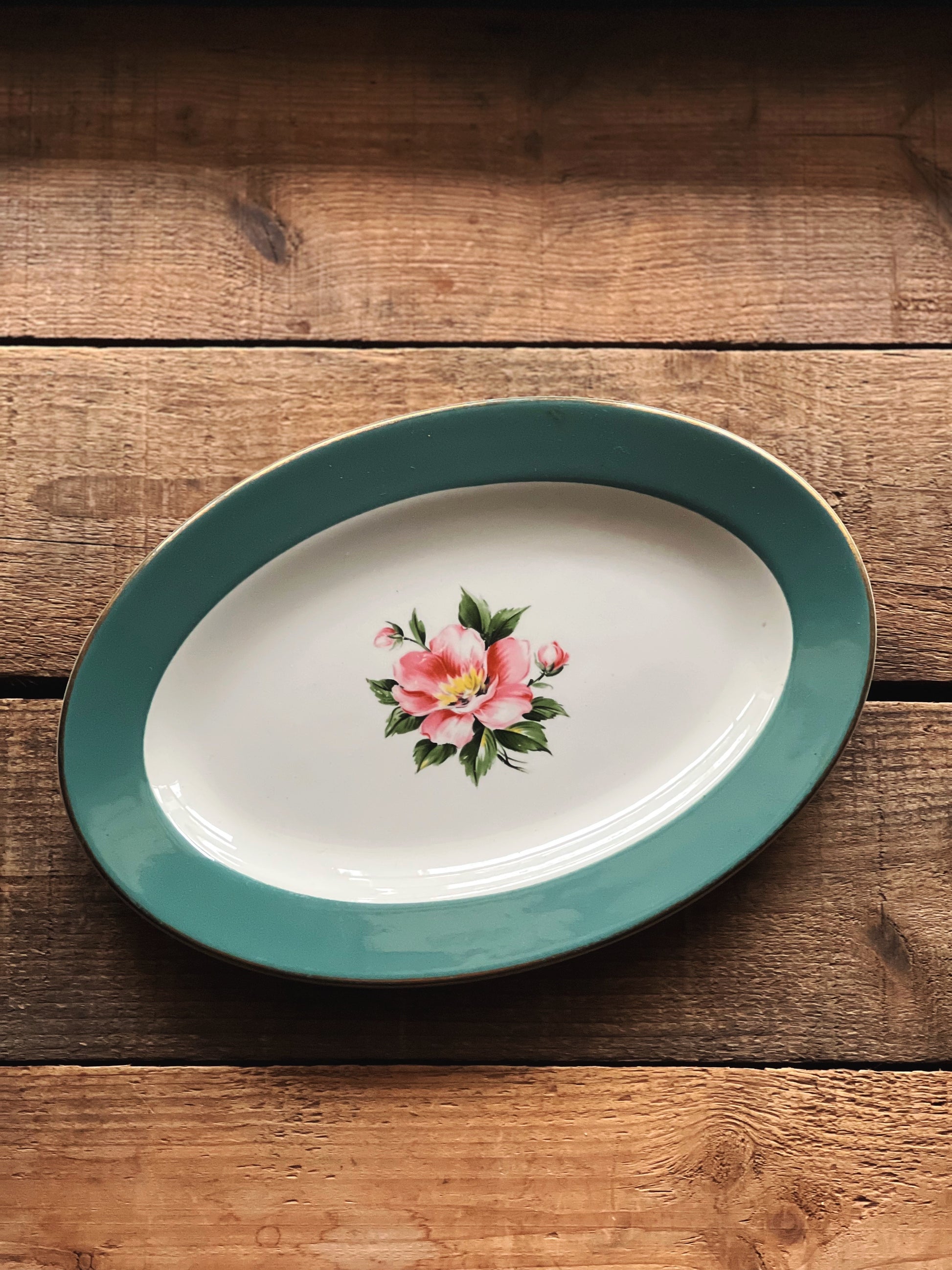 Vintage Homer Laughlin Empire Green Gravy Boat and Underplate